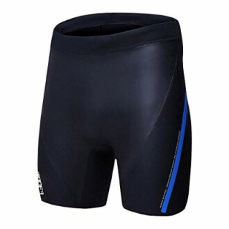 Black men's swim jammers with blue stripe