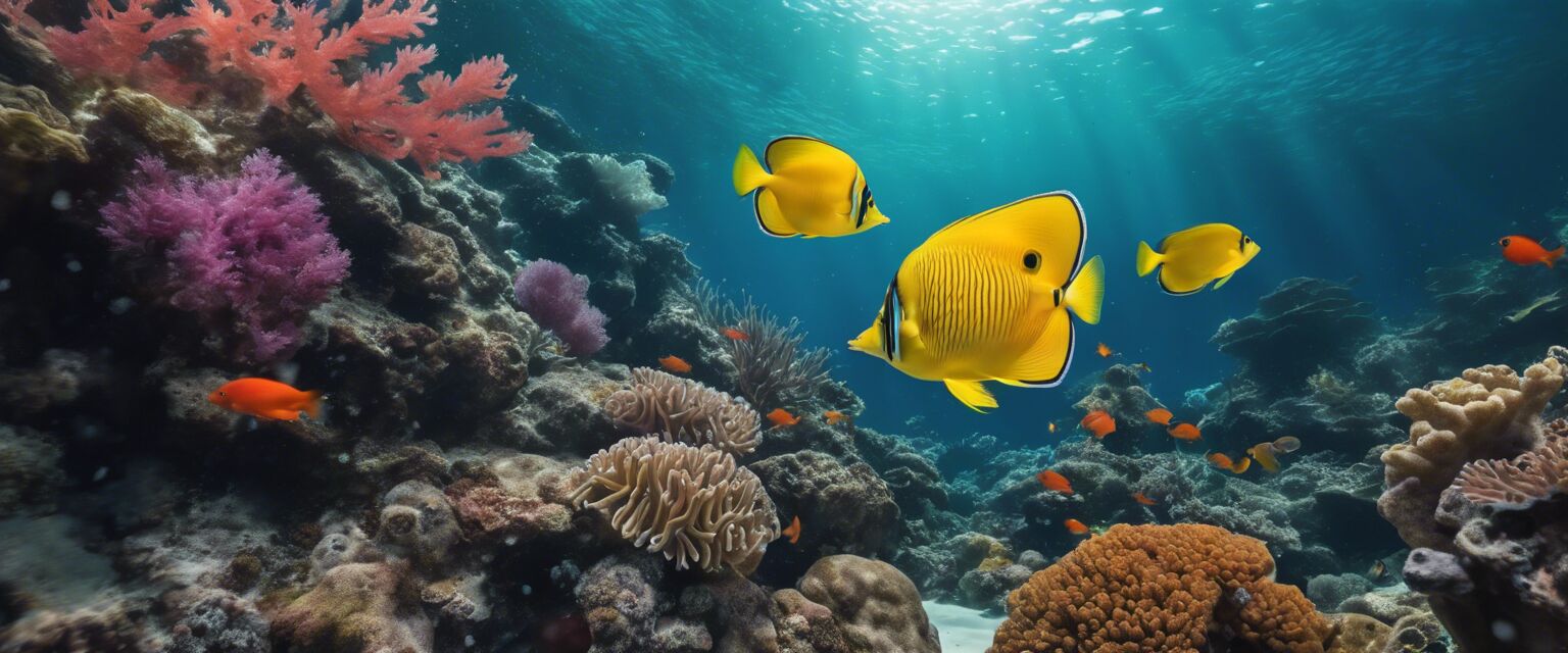 Underwater scene showcasing marine life