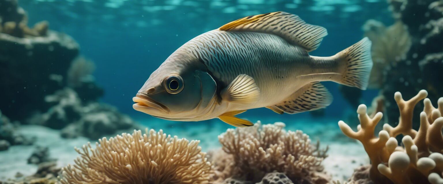 Close-up underwater image of a fish